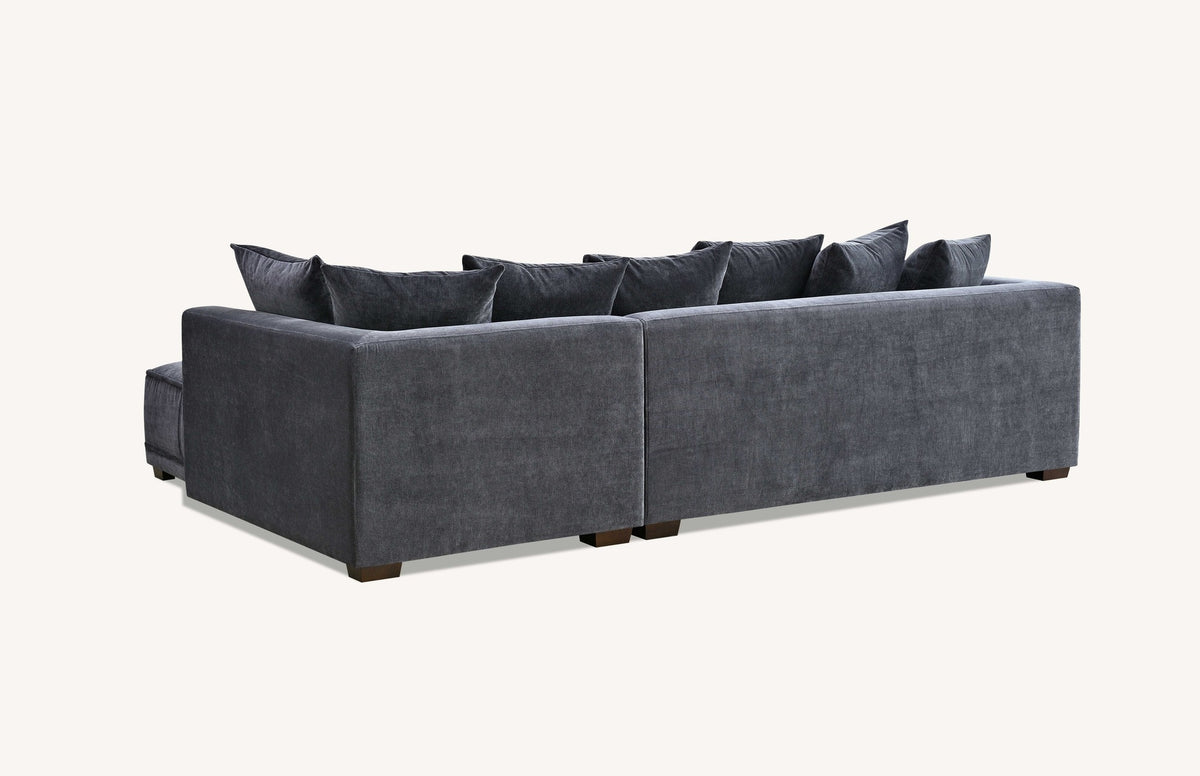 Gramercy Right Corner Sofa in Steel Velvet